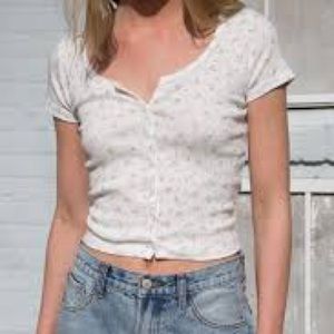 Brandy Melville White Short Sleeve Zelly Top